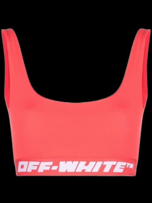 OFF-WHITE Logo-Underband Bra Top Light Red