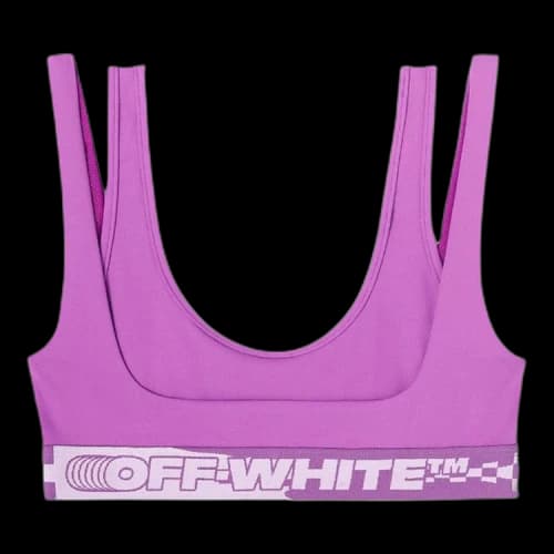 Off-White Logo Band Double Layer Bra 'Fuchsia'