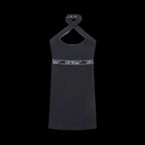 Off-White Logo Band Cross Sleeveless Mini Dress 'Black/White'