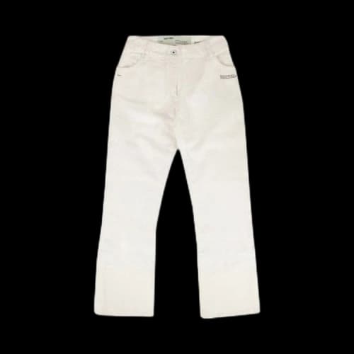 Off-White Contrast Hem Mid-Rise Jeans 'White'