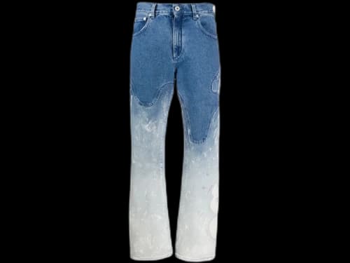 OFF-WHITE Shaped Baggy Denim Jeans Bleached Blue