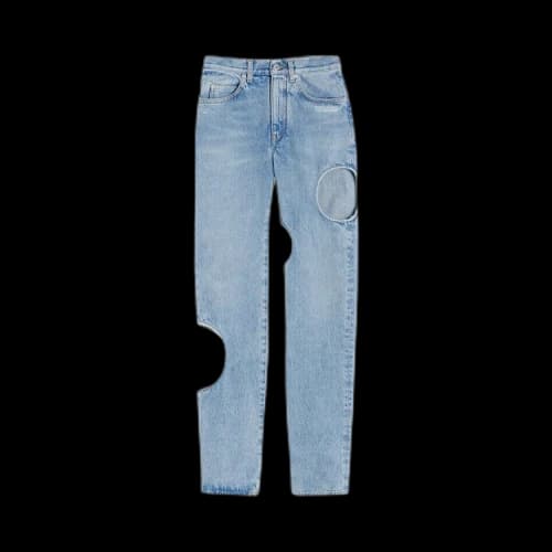 OFF-WHITE Meteor Hole-Detail Jeans Blue