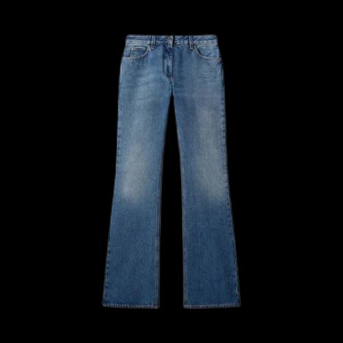 OFF-WHITE Cotton Flared Jeans Blue