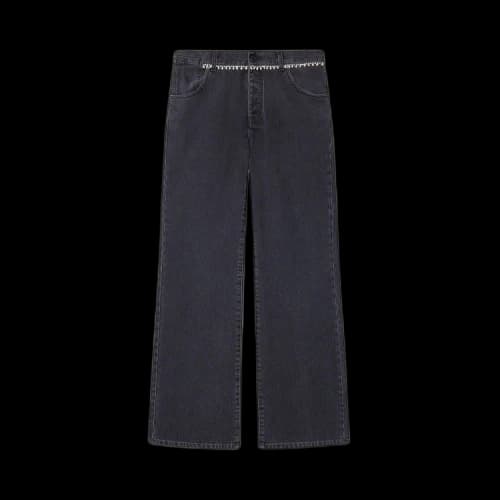 Off-White Embellished Wide Denim Pants 'Black/White'