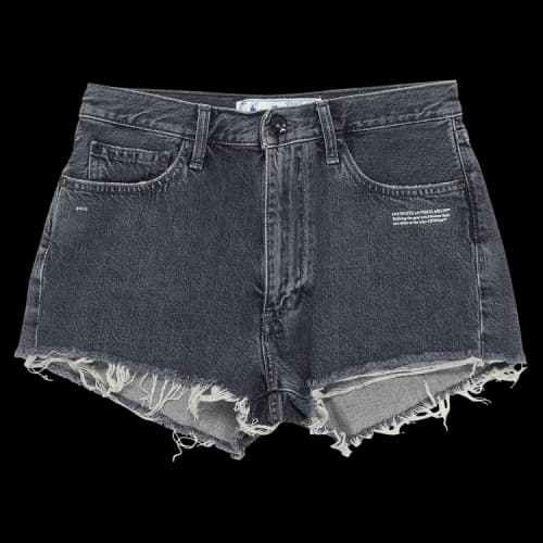 Off-White Corporate Frayed Denim Shorts 'Grey/White'
