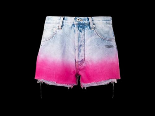 OFF-WHITE Degrade Denim Shorts Bleach/Fuchsia