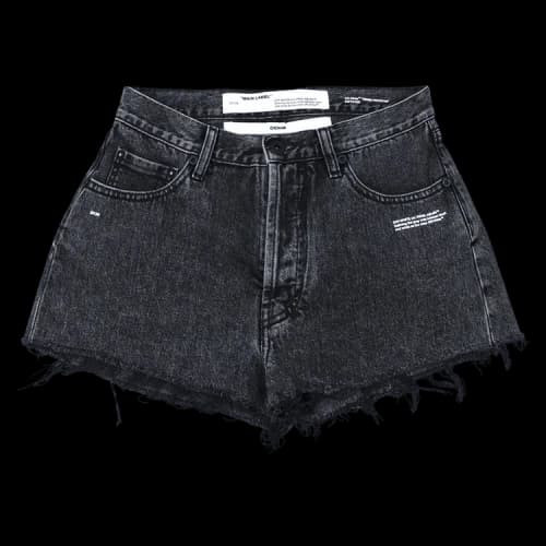 Off-White Logo Denim Black Shorts (Women's)