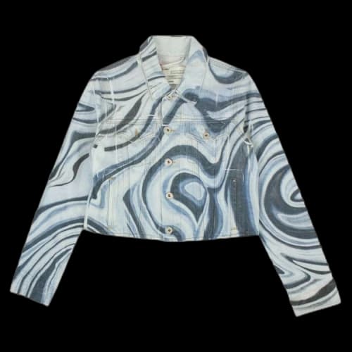 Off-White Denim Bleached Jacket 'Blue'