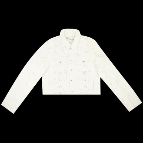 Off-White Broderie Denim Jacket 'White'