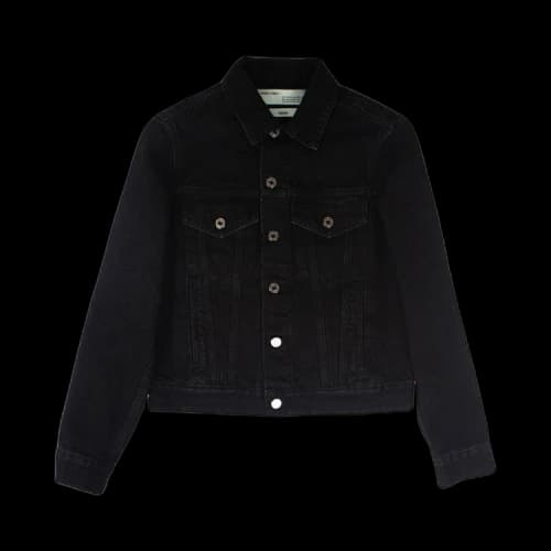 Off-White Floral Embroidered Denim Jacket 'Black'
