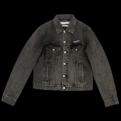 Off-White Logo Print Denim Jacket 'Black'