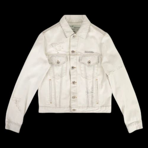 Off-White Distressed Denim Jacket 'White'