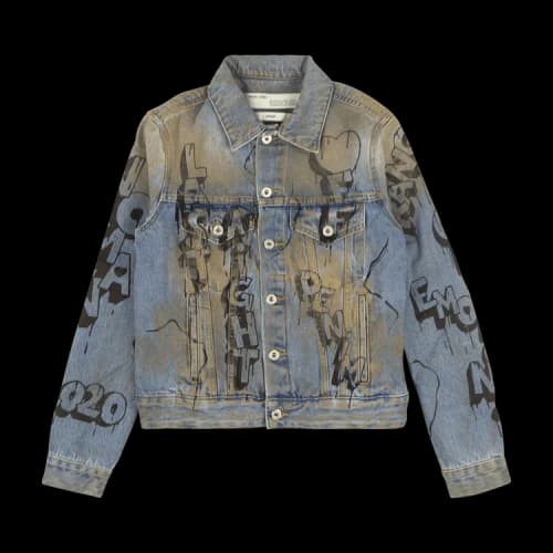Off-White Denim Graffiti Jacket 'Blue'