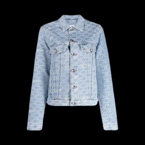 Off-White Logo Print Denim Jacket 'Light Blue'