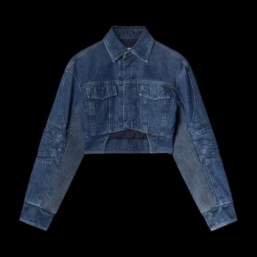 Off-White Motorcycle Hole Crop Jacket 'Blue'