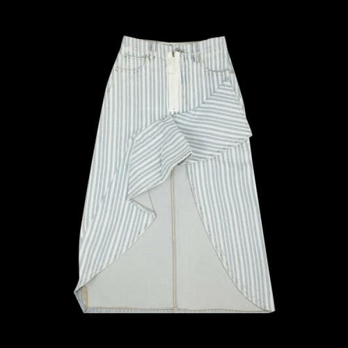 Off-White Denim Asymmetric Frill Skirt 'Blue'