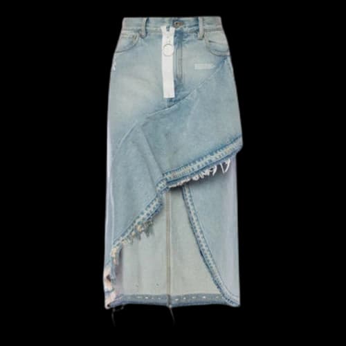 Off-White Asymmetric Denim Skirt 'Blue' (Women's)