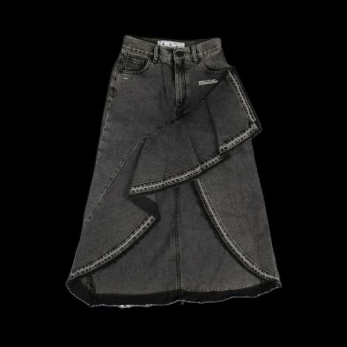 Off-White Denim Asymmetrical Skirt 'Dark Grey'