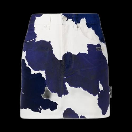 Off-White Denim Cow Mini Skirt 'Beige/Blue'