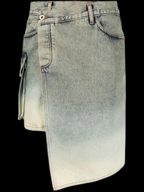 OFF-WHITE Asymmetric Denim Skirt Mint Green