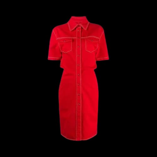 Off-White Denim Dress 'Red'
