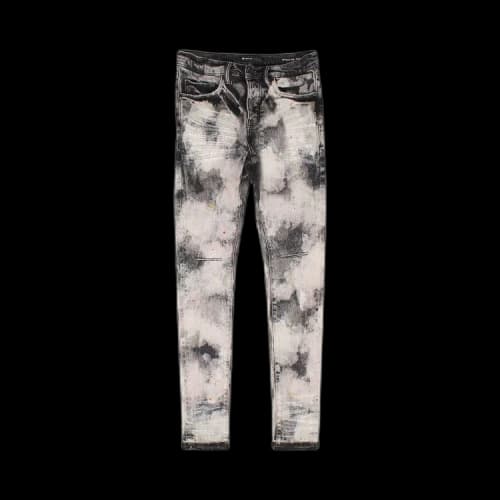 PURPLE BRAND Bleached Out Splatter Skinny Jeans 'Black'