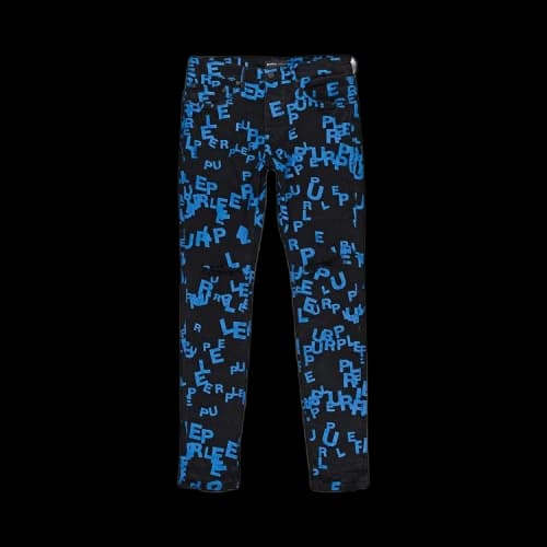 PURPLE BRAND Letters Screen Print Denim Skinny Jeans 'Black/Blue'