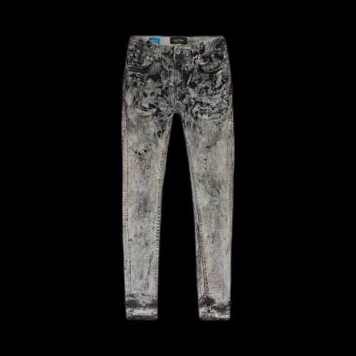 PURPLE BRAND Bleach Dipped Paint Skinny Jeans 'Black'