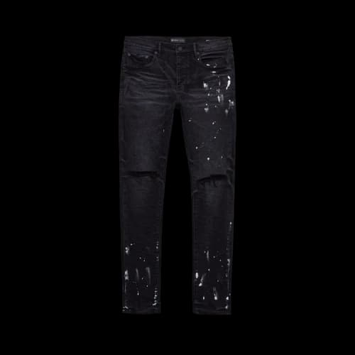 PURPLE BRAND Resin Knee Slit 'Black'