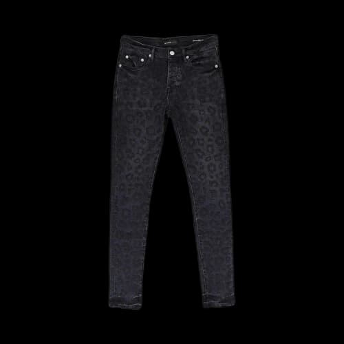 PURPLE BRAND Monogram Leopard Print Skinny Jeans 'Black'