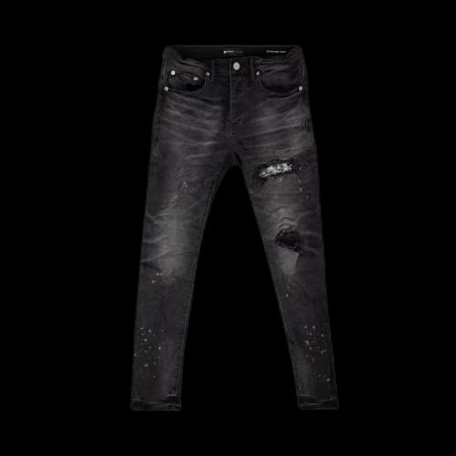 PURPLE BRAND Bandana Print Patch Jeans 'Black'