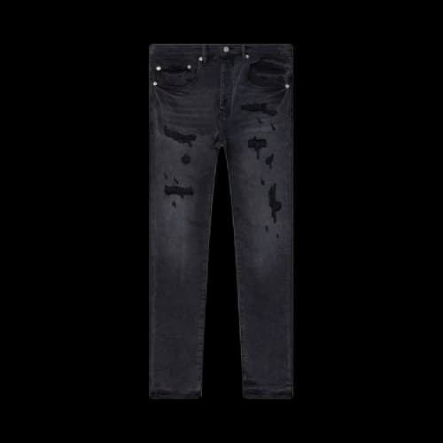 PURPLE BRAND Quilted Destroy Pocket Jeans 'Black'
