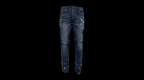 Purple Brand Black Resin Knee Slit Jean Black