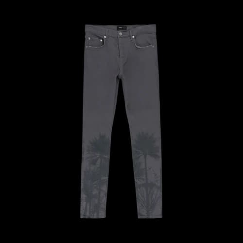 PURPLE BRAND Palms Print Skinny Jeans 'Charcoal'