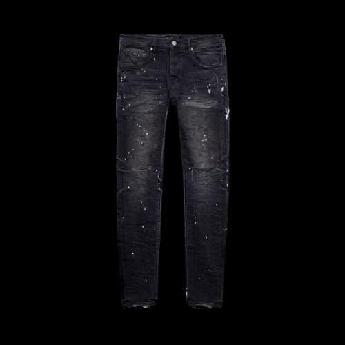 Purple Brand Reflective Paint Repair Jean Black