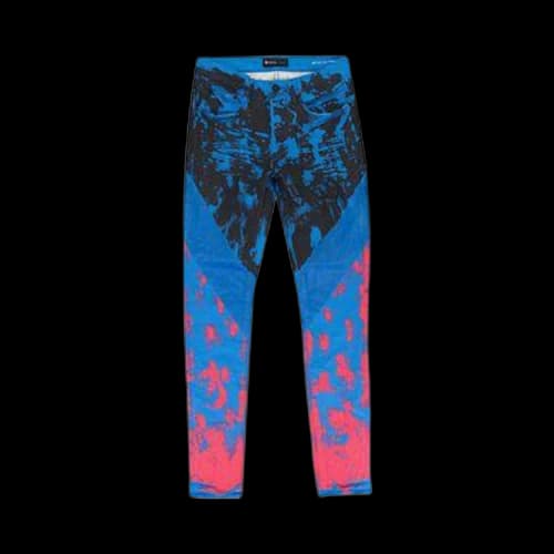 PURPLE BRAND Directoire Crackle Paint With Foil Skinny Jeans 'Blue'