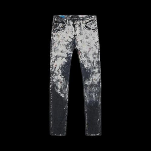 PURPLE BRAND Low Rise Slim Leg Heavy Paint Over Jean 'Black'
