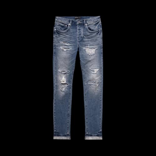 PURPLE BRAND Vintage Holographic Repair Jeans 'Blue'