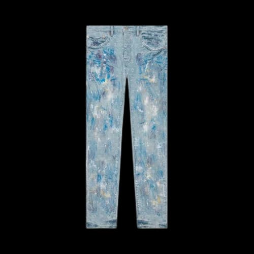 PURPLE BRAND Paint Over Jacquard Skinny Jeans 'Light Bleach'