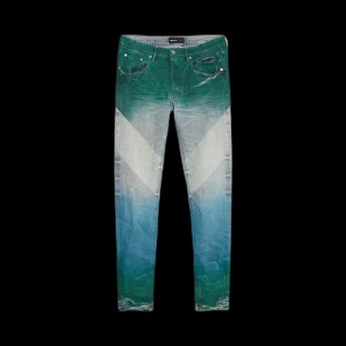PURPLE BRAND Low Rise Skinny Coated Diagonal Jean 'Light Indigo/Multicolor'