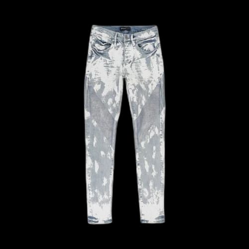PURPLE BRAND Light Crackle Paint With Foil Skinny Jeans 'Indigo'