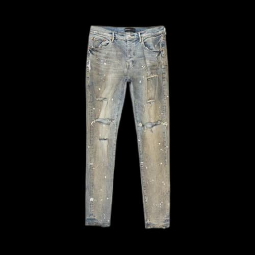 PURPLE BRAND Light Paint Coated Skinny Jeans 'Indigo'