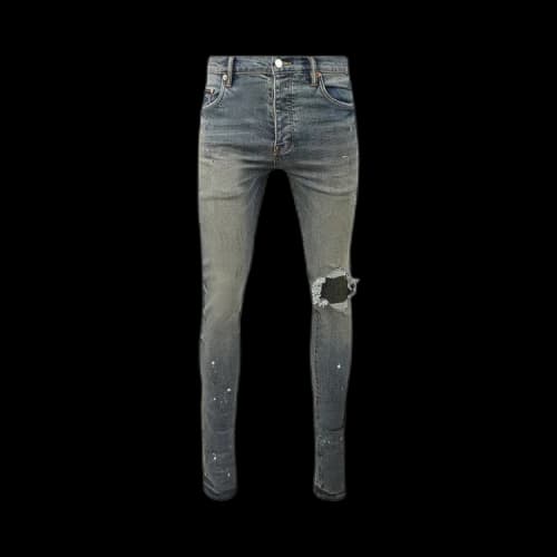 PURPLE BRAND Mid Paint Blowout Jeans 'Blue'