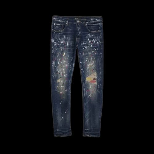 PURPLE BRAND Repair Stitch Low Rise Skinny Jean 'Blue'