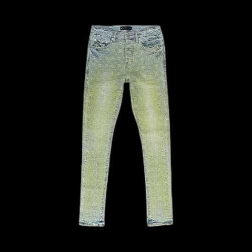 PURPLE BRAND Jacquard Monogram Skinny Jeans 'Indigo'