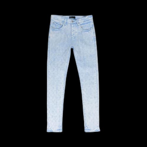 PURPLE BRAND Placid Monogram Jacquard Skinny Jeans 'Blue'