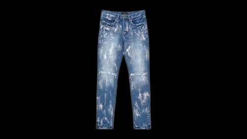 Purple Brand Angel Silver Foil Cross Jeans Indigo
