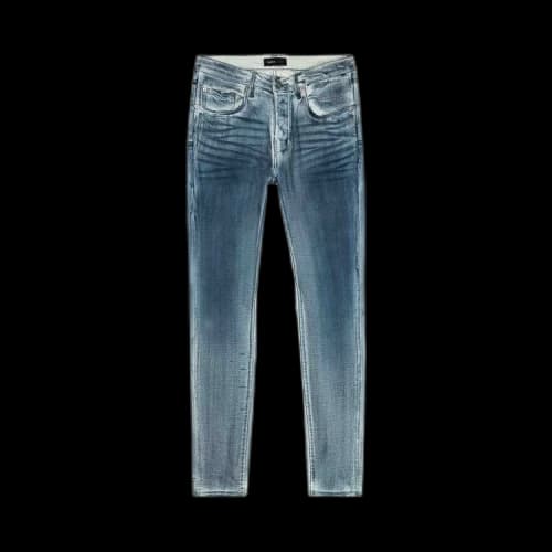 PURPLE BRAND Stained Cobalt Low Rise Slim Jeans 'Light Indigo'