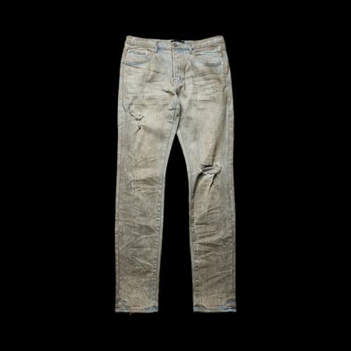 PURPLE BRAND Low Rise Skinny Leg Mud Jean 'Tan'