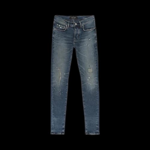 PURPLE BRAND Torn Dark Paint Skinny Jeans 'Indigo'